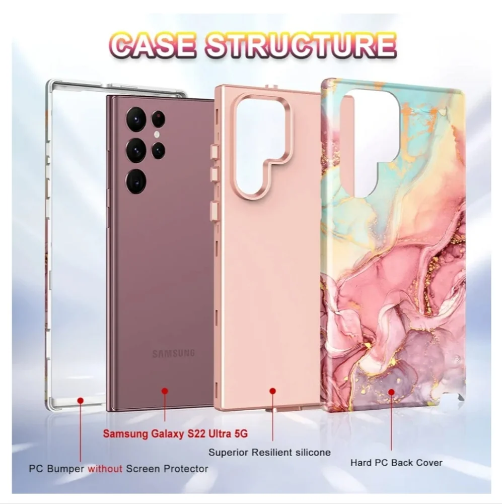 NWT * Samsung Galaxy S22 Ultra Hybrid Case and Camera Protectors! *